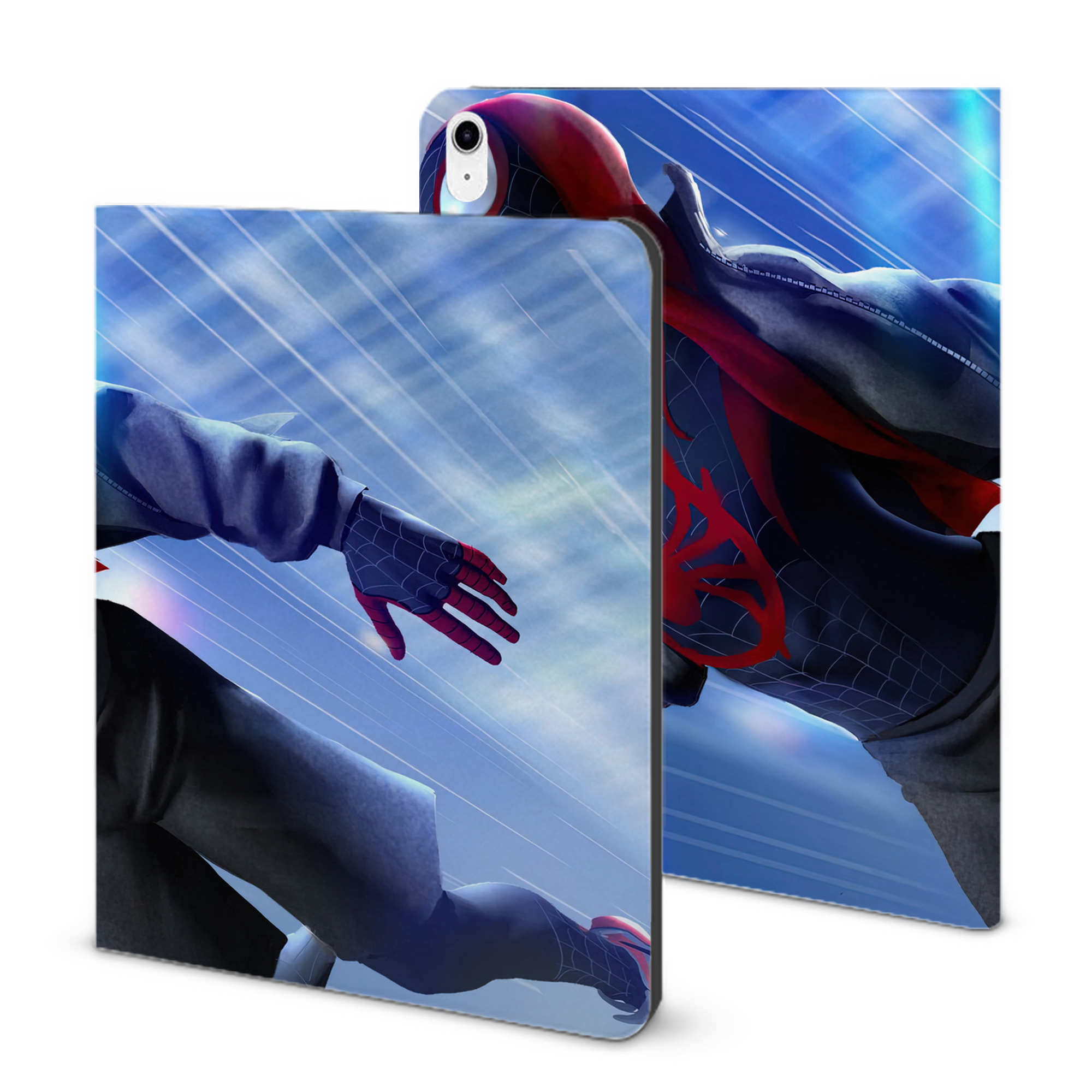 （画像用） Spider Man スパイダーマン IPad ケース ブック型 PUレザー TPU 耐衝撃 軽量 薄型 ペン収納なし 全面保護 IPad 各モデル対応
